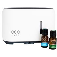 Oco Life Simulated Flame Aroma Diffuser + 2 Oil Blends - White